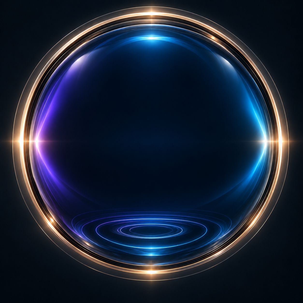 Champagne-rimmed glass orb that reacts to the master in B